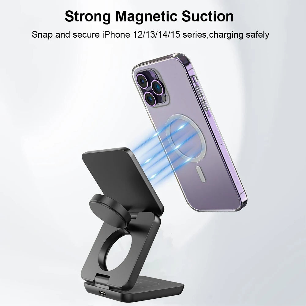 TELNOK MagStation Pro – Cargador Magnético 3 en 1
