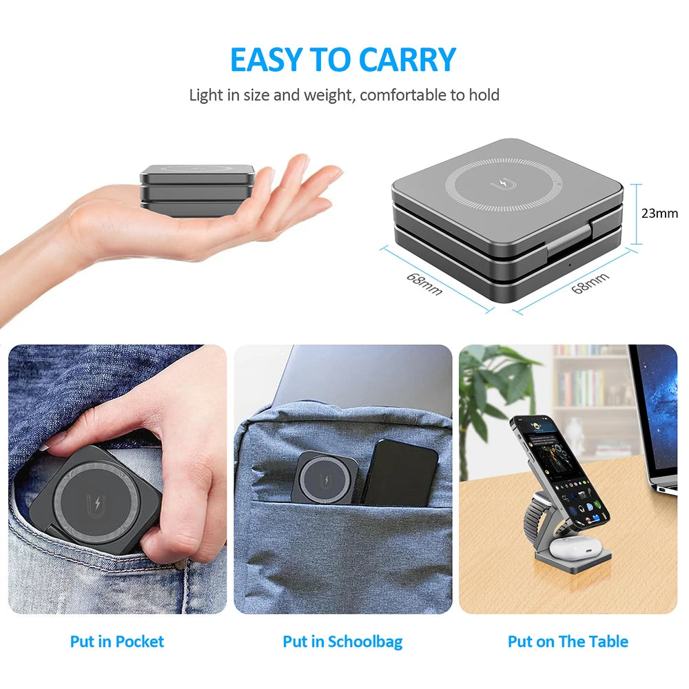 TELNOK MagStation Pro – Cargador Magnético 3 en 1